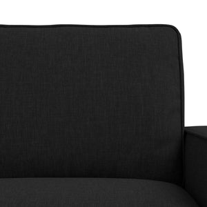 Schwarzes 2-teiliges Stoffsofa-Set