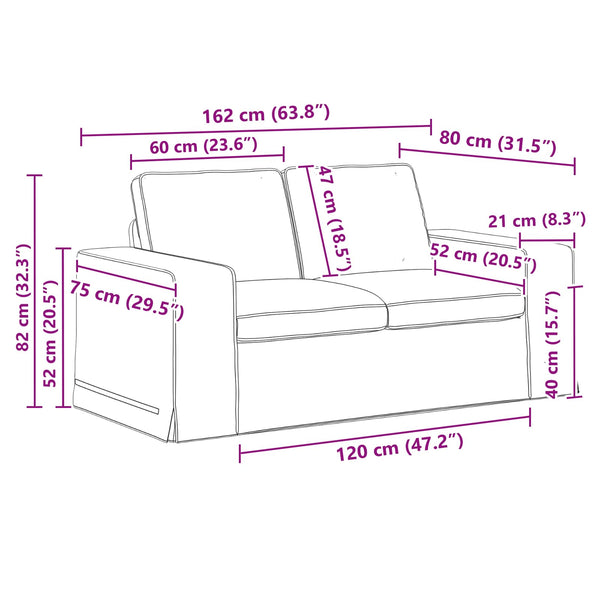 Schwarzes 2-teiliges Stoffsofa-Set