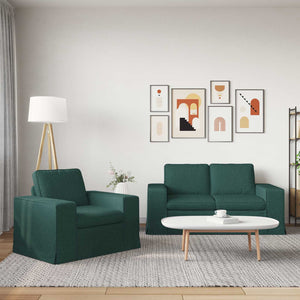 Dunkelgrünes 2-teiliges Sofa-Set