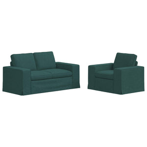 Dunkelgrünes 2-teiliges Sofa-Set