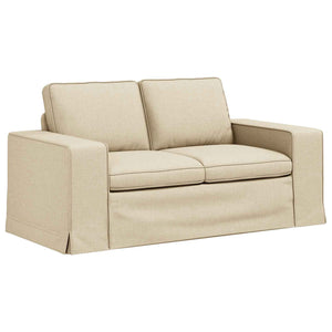 2-teiliges Sofa-Set Creme Stoff