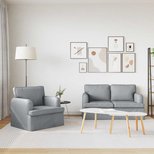 Sofa Set Hellgrau Stoff 2-teilig