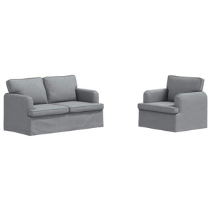 Sofa Set Hellgrau Stoff 2-teilig