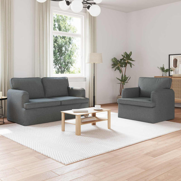 Dunkelgraues 2-teiliges Sofa-Set