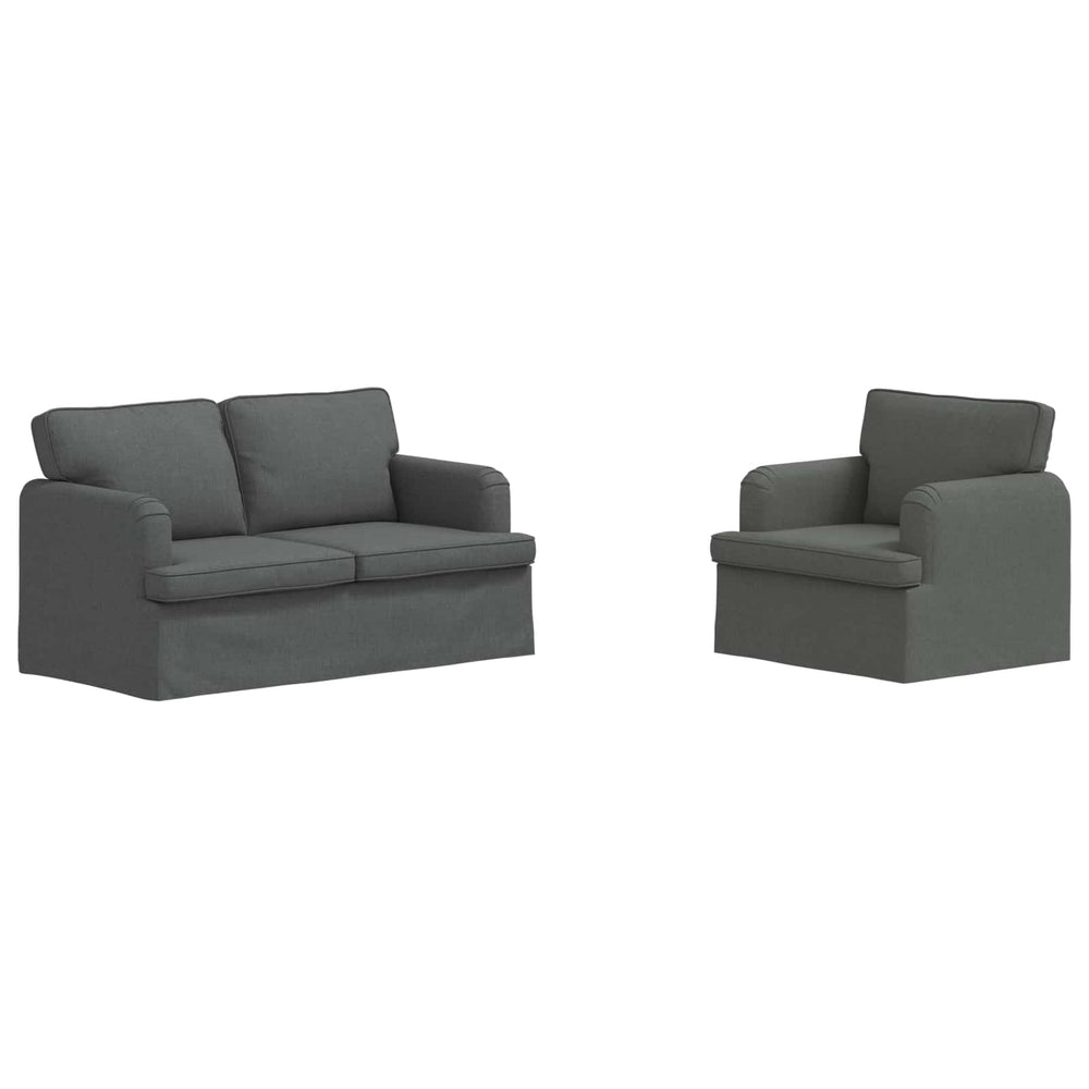 Dunkelgraues 2-teiliges Sofa-Set