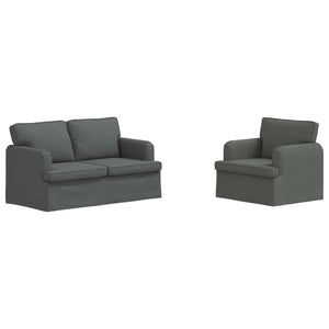 Dunkelgraues 2-teiliges Sofa-Set