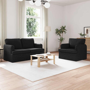 Schwarzes Sofa Set 2-teilig