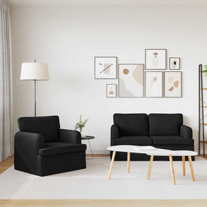 Schwarzes Sofa Set 2-teilig
