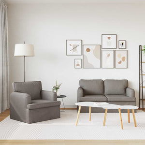 Sofa Set 2-teilig Taupe Stoff