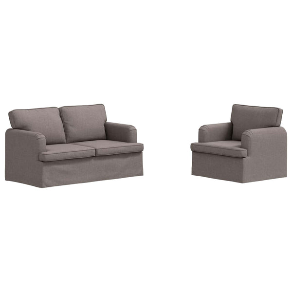 Sofa Set 2-teilig Taupe Stoff