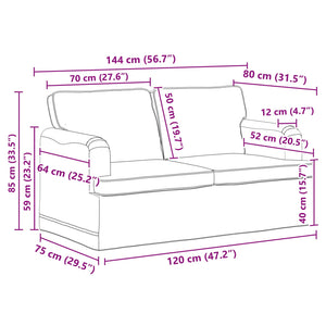 Sofa Set 2-teilig Taupe Stoff