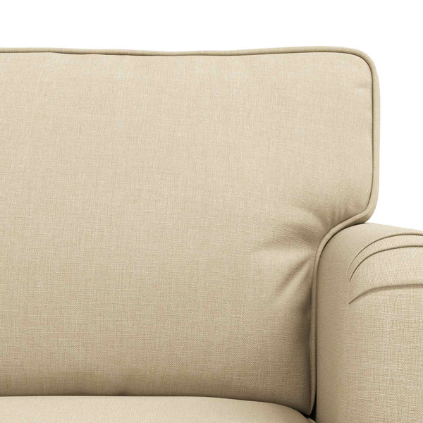 2-teiliges Sofa-Set Creme Stoff