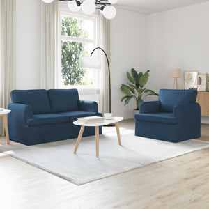 Blaues 2-teiliges Sofa-Set