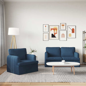 Blaues 2-teiliges Sofa-Set