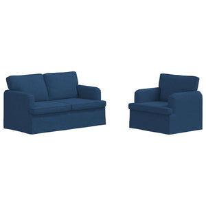 Blaues 2-teiliges Sofa-Set