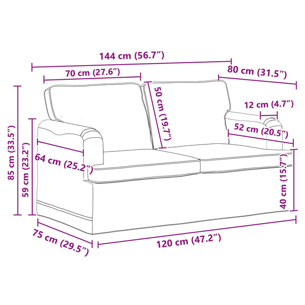 Blaues 2-teiliges Sofa-Set