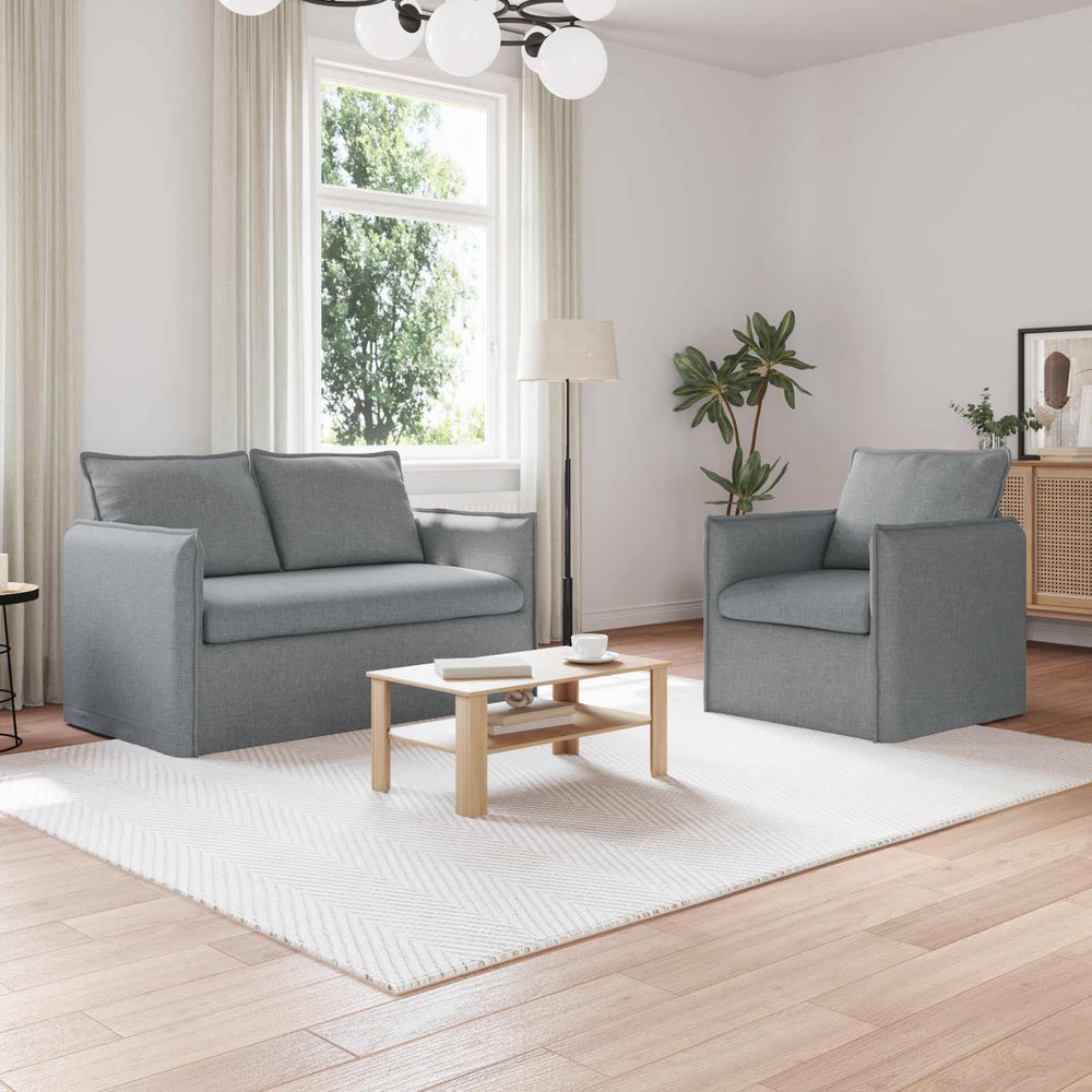 Hellgraues 2-teiliges Sofa-Set