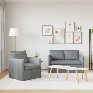 Hellgraues 2-teiliges Sofa-Set