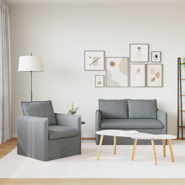 Hellgraues 2-teiliges Sofa-Set