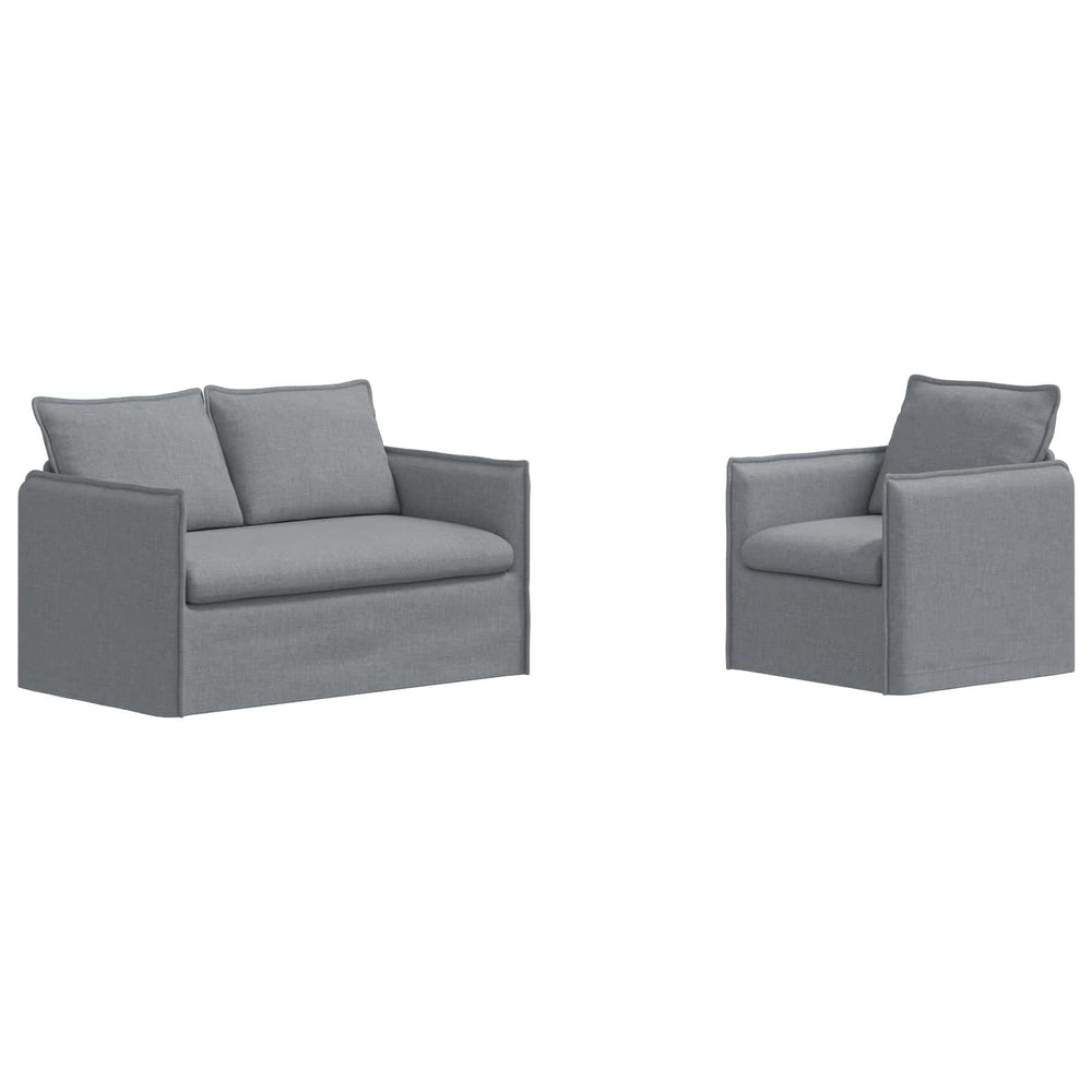 Hellgraues 2-teiliges Sofa-Set