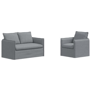 Hellgraues 2-teiliges Sofa-Set