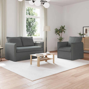 Dunkelgraues Sofa-Set, 2-teilig