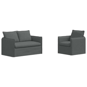 Dunkelgraues Sofa-Set, 2-teilig