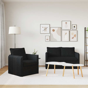 Schwarzes 2-teiliges Sofa-Set