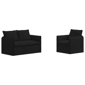 Schwarzes 2-teiliges Sofa-Set