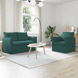 Dunkelgrünes 2-teiliges Sofa-Set