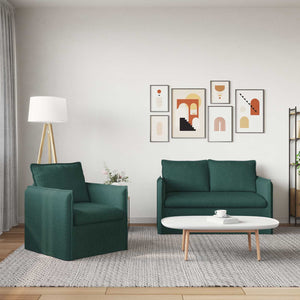 Dunkelgrünes 2-teiliges Sofa-Set
