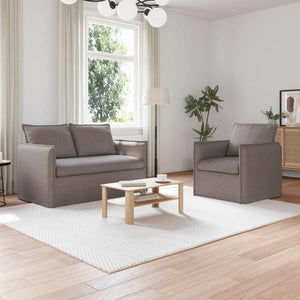 Sofa Set 2-teilig Taupe Stoff