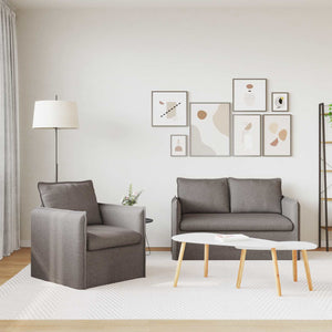 Sofa Set 2-teilig Taupe Stoff