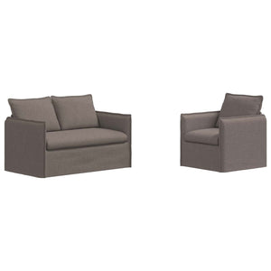 Sofa Set 2-teilig Taupe Stoff