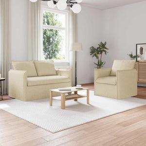Creme Sofa Set 2-teilig