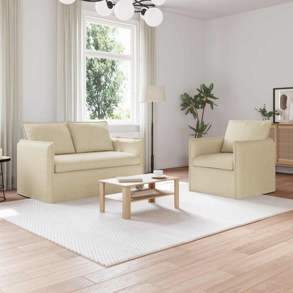 Creme Sofa Set 2-teilig