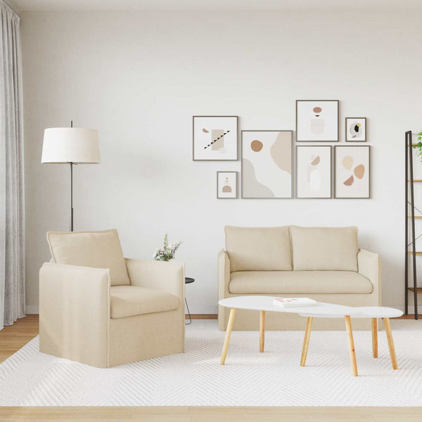 Creme Sofa Set 2-teilig