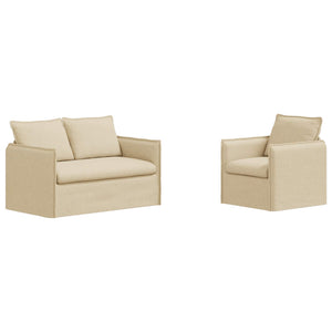 Creme Sofa Set 2-teilig