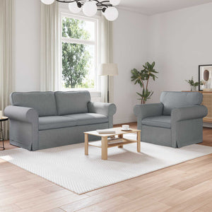 Hellgraues 2-teiliges Sofa-Set
