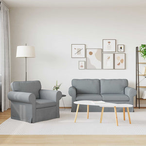 Hellgraues 2-teiliges Sofa-Set