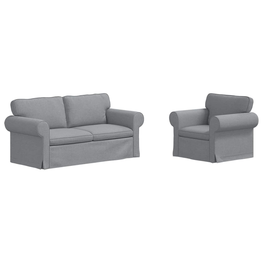 Hellgraues 2-teiliges Sofa-Set