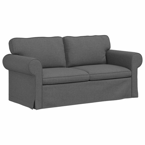 Dunkelgraues 2-teiliges Stoffsofa-Set