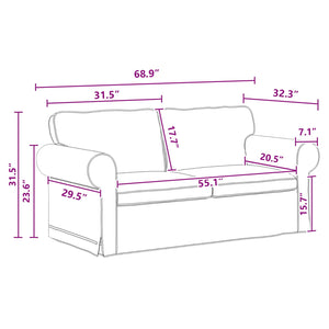 Dunkelgraues 2-teiliges Stoffsofa-Set