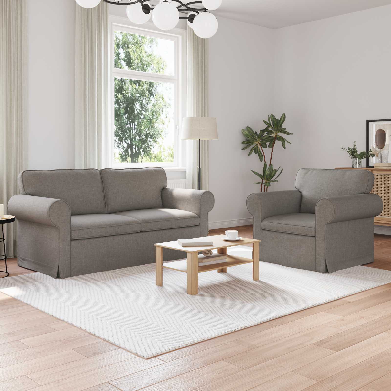 Taupe Sofa Set 2-teilig