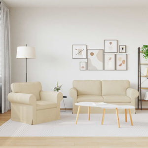 Creme Stoff Sofa Set, 2-teilig