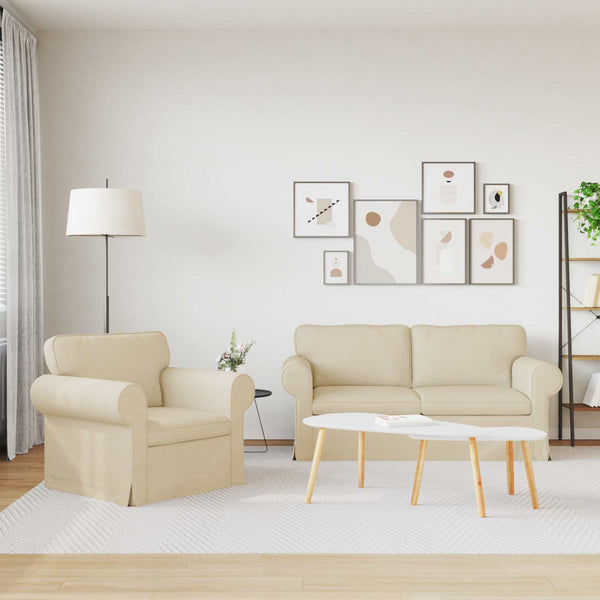 Creme Stoff Sofa Set, 2-teilig