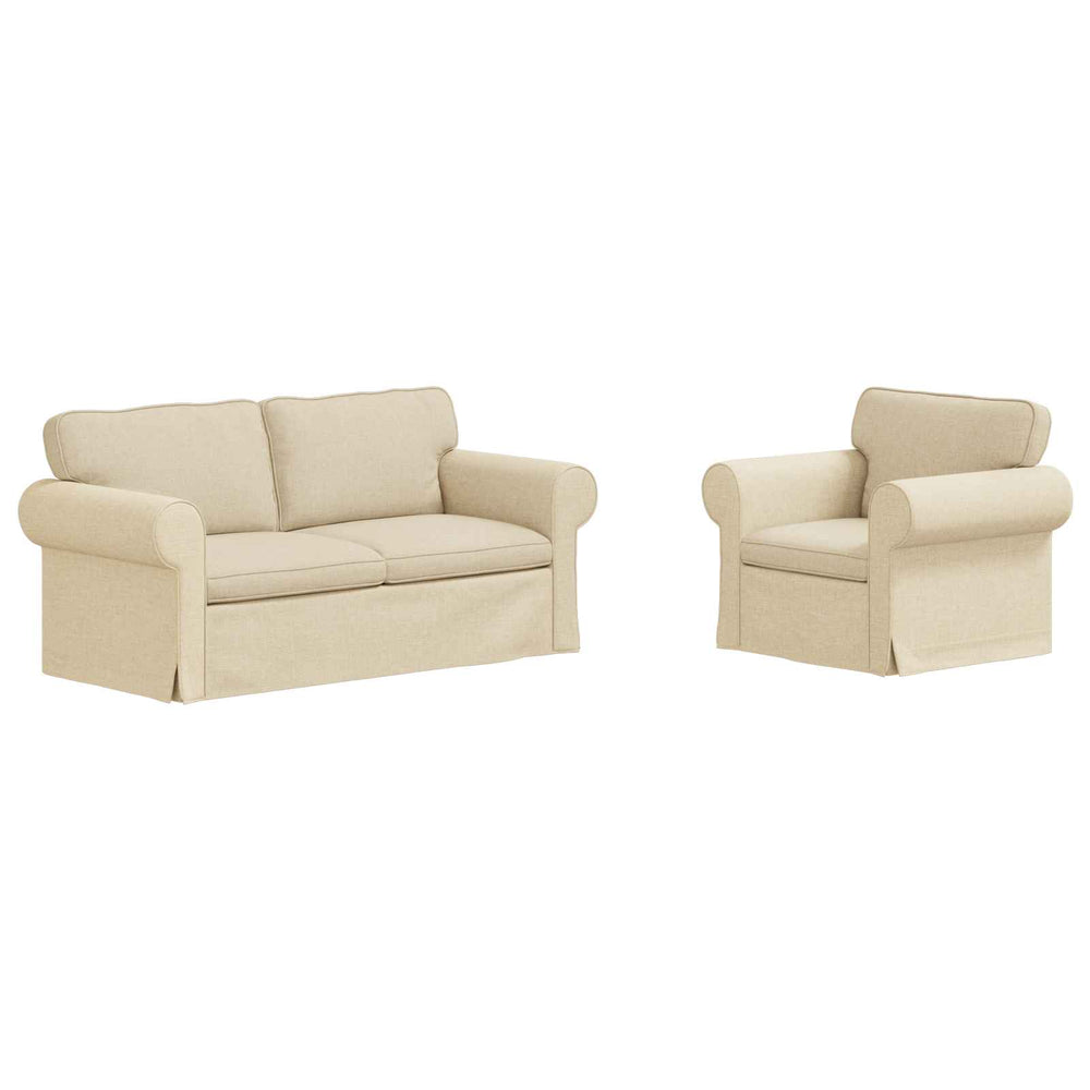 Creme Stoff Sofa Set, 2-teilig