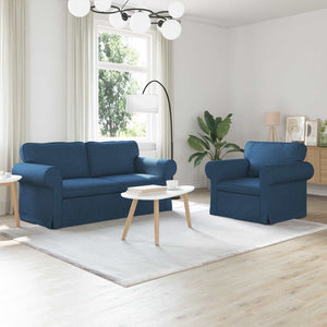 Blaues 2-teiliges Sofa-Set