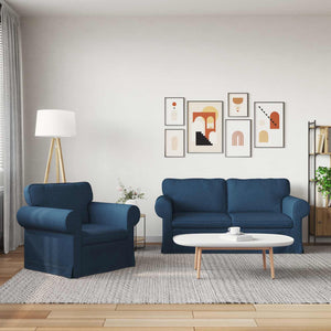 Blaues 2-teiliges Sofa-Set