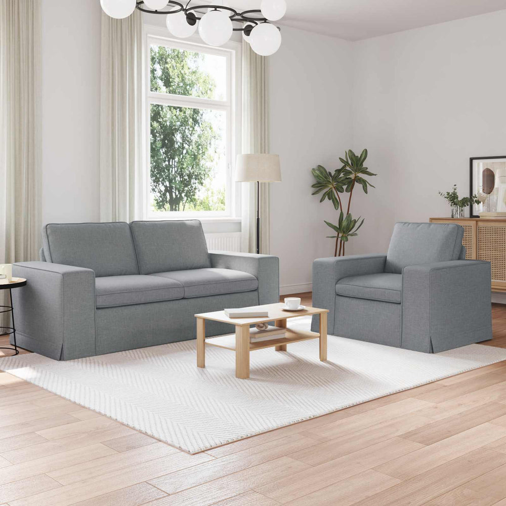 Hellgraues 2-teiliges Sofa-Set